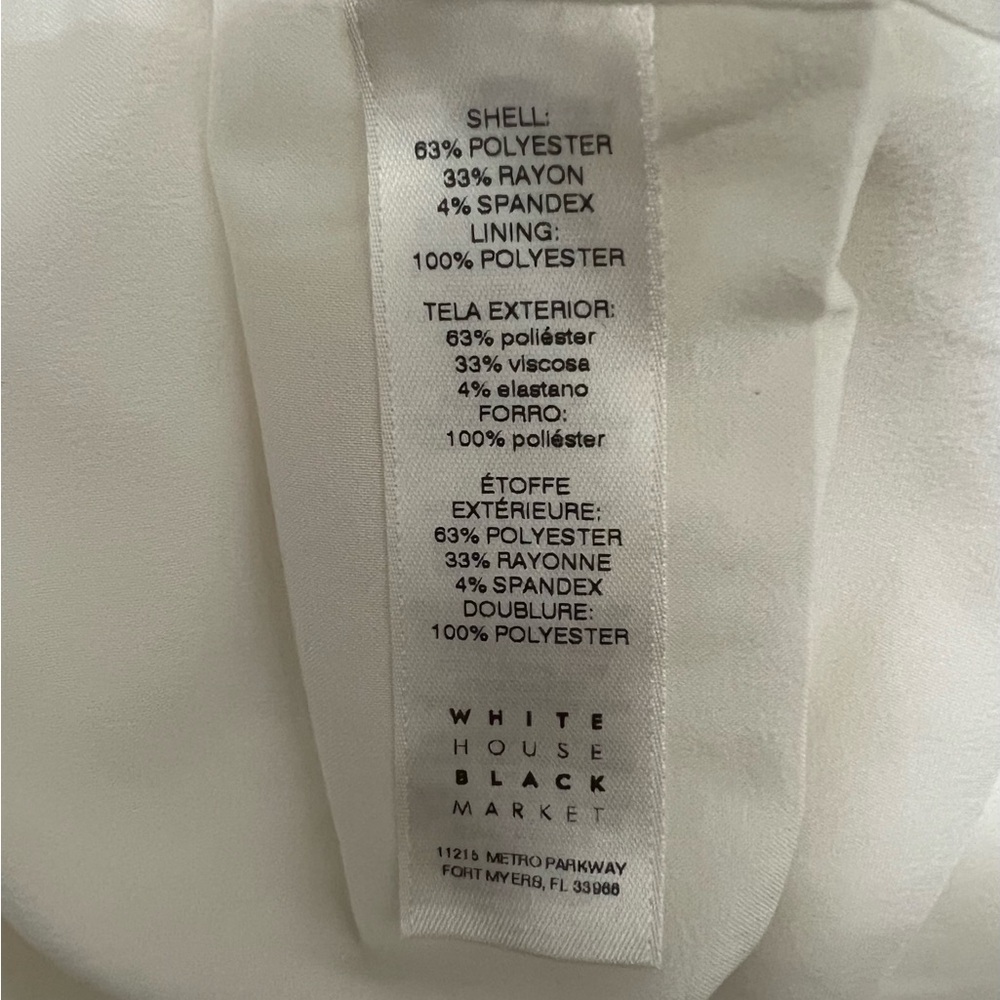 White House Black Market White Peplum Blazer long bell sleeve size 10 - Picture 7 of 9
